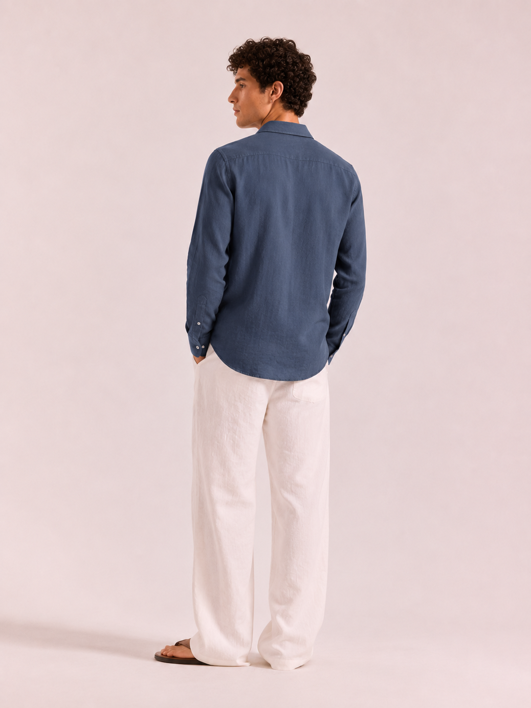 Slate Blue Linen Shirt
