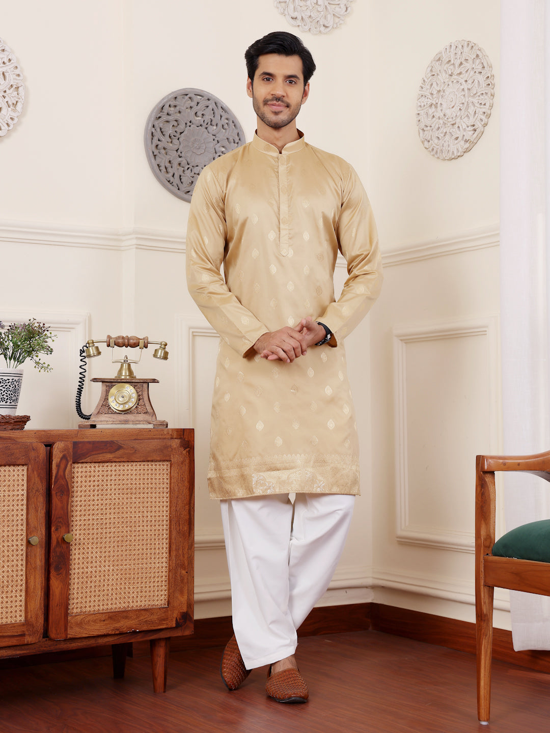 Occur Yellow Patch Work Kurta