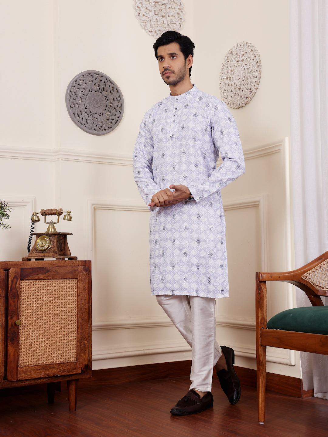 Light Purple Linen Kurta