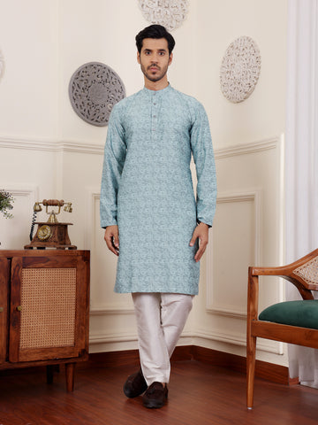 Blue Motif Kurta