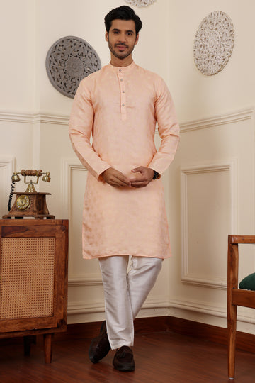 Peach Motif Kurta