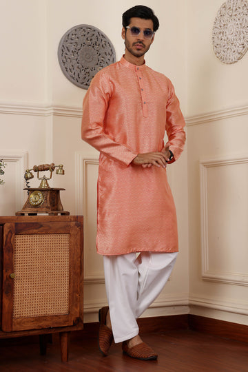 Orange Motif Kurta