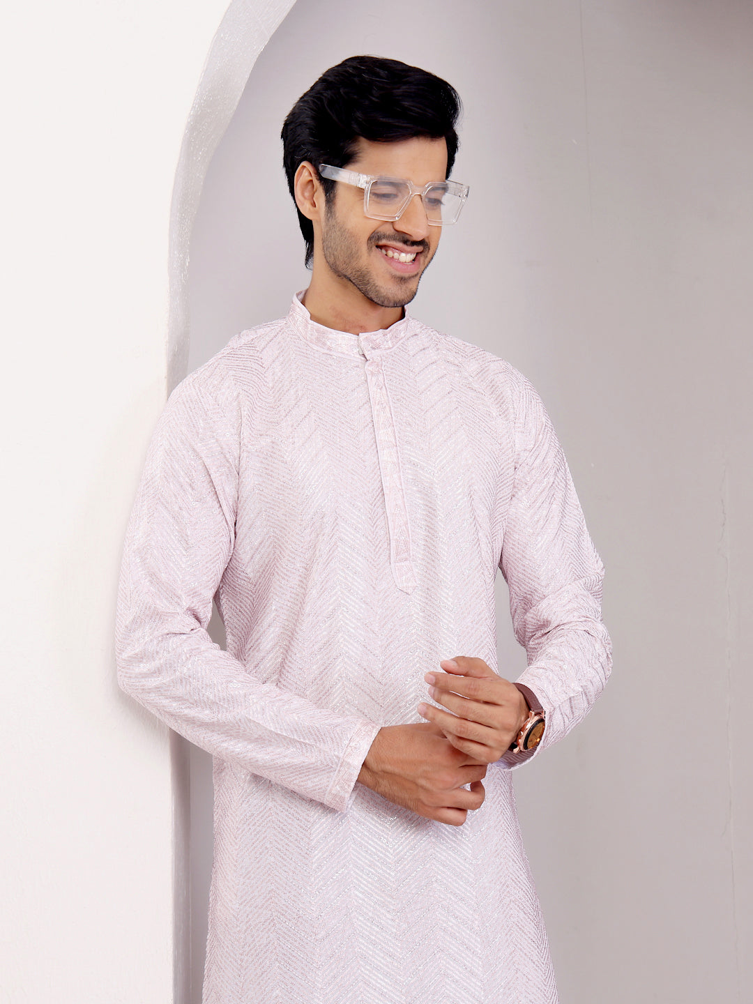 Light Pink Georgette Embroidery Kurta