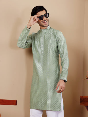 Pastel Green Embroidery Kurta