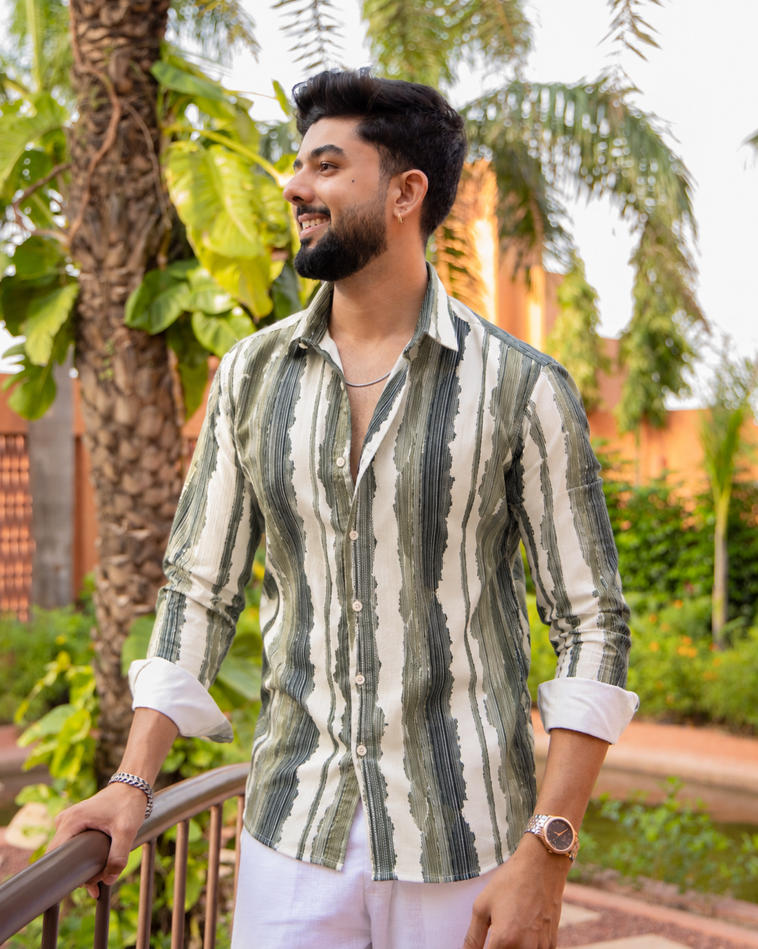Sage Drift Striped Shirt